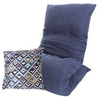 Futon Dobrável de Espuma Solteiro + Almofada Decorativa BF Colchões Azul