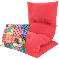 Futon Dobrável de Espuma Solteiro + Almofada Decorativa BF Colchões Vermelho