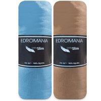 Kit 2 Jogos de Cama Lençol Queen 100 Algodão com Elástico Edromania Emcompre Anil Savana