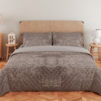 Kit Colcha King Cobre Leito 3 Peças Ultrasonic Aveludado com Porta Travesseiros Dupla Face 280X240cm BF Colchões Marrom