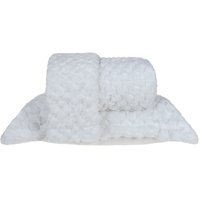 Kit Colcha King Luxor Jacquard Toque Macio Branco