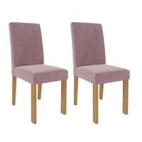 Conjunto 2 Cadeiras Para Sala de Jantar MDF Maia Cimol Marrom Rosa