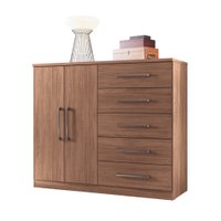 Comoda Grande Malaga 2 Portas 5 Gavetas Santos Andira Jatobá