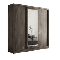 Guarda Roupa Casal 3 Portas de Correr Oasis C/ Espelhos Santos Andira Ébano