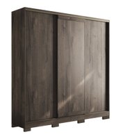 Guarda Roupa Casal 3 Portas de Correr Oasis C/ Pes Santos Andira Ébano