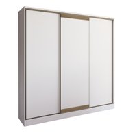 Guarda Roupa Casal 3 Portas de Correr Oasis Santos Andira Branco