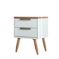 Mesa de Cabeceira New Conect com Telescopica e Pes palito BRANCO TX / JATOBA
