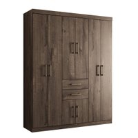 Guarda Roupa Casal 8 Portas 2 Gavetas Verona Santos Andira Ébano