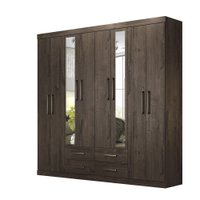Guarda Roupa Casal 8 portas 4 Gavetas c/ Espelho Imperial Santos Andira Ébano