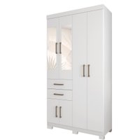 Guarda Roupa Solteiro com Pés e Espelhos 6 portas 2 gavetas Verona Santos Andira