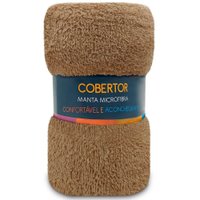 Manta Cobertor Casal Microfibra Soft Macia 180x200cm Luftex - CAQUI