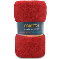 Manta Cobertor Casal Microfibra Soft Macia 180x200cm Luftex - VERMELHO
