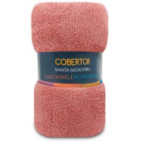 Manta Cobertor Casal Microfibra Soft Macia 180x200cm Luftex ROSE