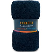 Manta Cobertor Casal Microfibra Soft Macia 180x200cm Luftex - MARINHO