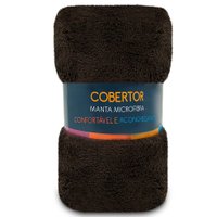 Manta Cobertor Casal Microfibra Soft Macia 180x200cm Luftex - TABACO