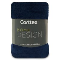 Manta Cobertor Casal Microfibra Soft Macia 180x220cm Corttex - MARINHO