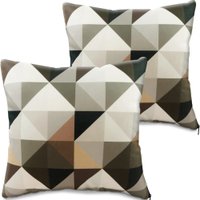 Kit 2 Capas Almofada Decorativa Para Sala com Ziper Suede 45x45 - GEOMETRICO