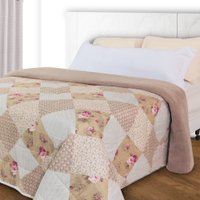 Edredom Casal Dupla Face Aveludado Coberdrom Antialérgico 230x190 cm GEOMETRICO FLORAL