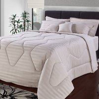 Edredom Casal Premium 300Fio 100 Algodão Adamascado 220x200 CINZA