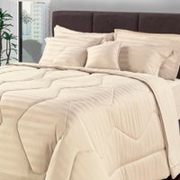 Edredom Casal Premium 300Fio 100 Algodão Adamascado 220x200 MARFIM