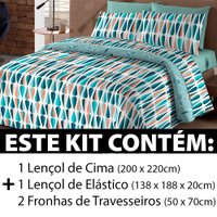 Jogo De Cama Lençol Casal 4 Peças 150 Fios Antialérgico Camesa - Redema