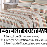 Jogo De Cama Lençol Queen 4 Peças 150 Fios Antialérgico Camesa - Magnia