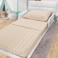 Jogo De Cama Lençol Para Mini Cama Montessoriana 100 Algodão Percal 300 Fios Premium 68x148cm MARFIM