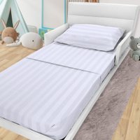 Jogo De Cama Lençol Para Mini Cama Montessoriana 100 Algodão Percal 300 Fios Premium 68x148cm BRANCO