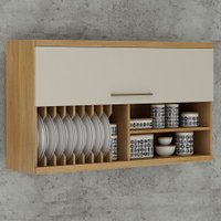 Armário Porta Basculante Tarantela Cinamomo com Off White ValdeMóveis