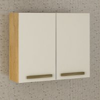 Armário Suspenso Pérola Cinamomo com Off White 2 Portas ValdeMóveis