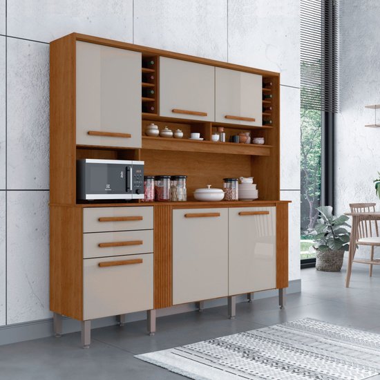 Armário de Cozinha 6 Portas 2 Gavetas Catar Sallêto Móveis