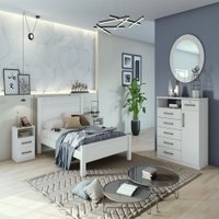 Cama Casal Athenas Plus Branco em MDF/MDP Lopas