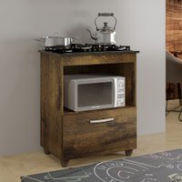 Balcão para Cooktop Salvia Branco 1 Porta 1 Nicho 5 Bocas Kaiki Moveis