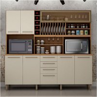 Armário Maranella 6 Portas 4 Gavetas Valdemóveis - Cinamomo com Off White