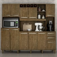 Armário de Cozinha Petra Ipê 11 Portas 2 Gavetas ValdeMóveis