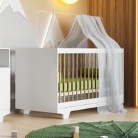 Berço Mini Cama Flocos Branco 100 MDF Tigus Baby