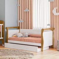 Cama Bella com Auxiliar Branco com Ipê Tigus Baby