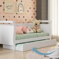 Cama Auxiliar Branco Solteiro 100 MDF Tigus Baby