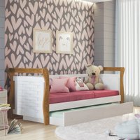 Cama Happy Branco com Ipê com Auxiliar e Painel Treliça Tigus Baby