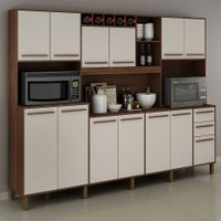 Cozinha Compacta 12 Portas Ágata Chocolate/Off White Valdemóveis