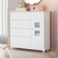 Cômoda 1 Porta 4 Gavetas Life Branco Tigus Baby