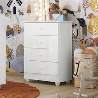 Cômoda Soft No Branco Com 4 Gavetas Tigus Baby