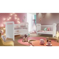 Berço Mini Cama Mirelle Branco Brilho 100 em MDF Carolina Baby
