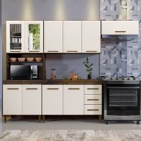 Cozinha Atenas Com Vidro Reflecta 10 Portas 3 Gavetas