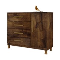 Cômoda 4 Gavetas 1 Porta Elegance Ipê Kaiki Móveis