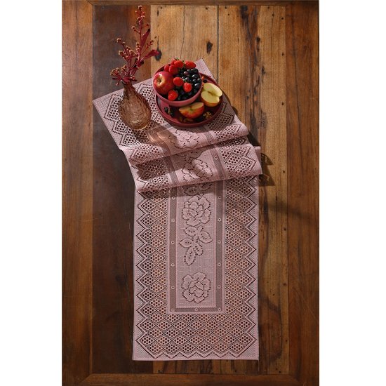 Trilho Mesa Renda Interlar Color Rose 40cm x 150cm