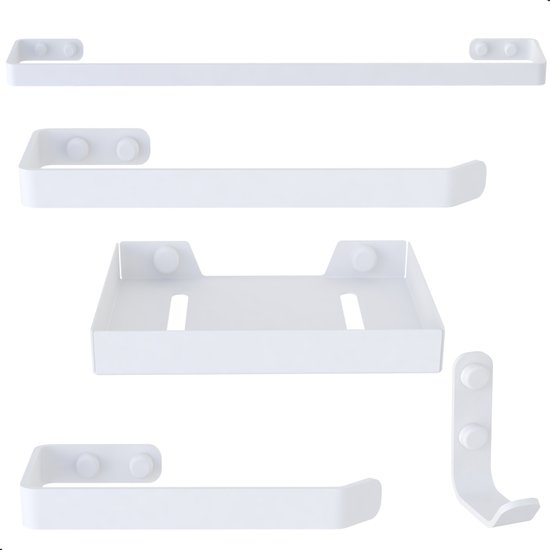 Kit Acessórios Para Banheiro Branco 5 Peças
