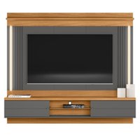 Painel Home para TV 70 polegadas Nature/Chumbo Ripado com Led Barcelona 2.0 Linea Brasil