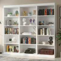 Estante Livreiro Multiuso 12 prateleiras 1,78m Office Branco J&A