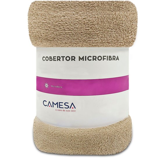 Manta Cobertor Casal 180x220cm Microfibra Soft Macia Camesa - BEGE